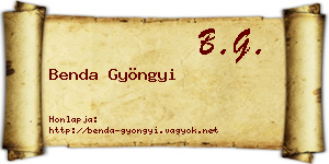 Benda Gyöngyi névjegykártya