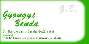gyongyi benda business card